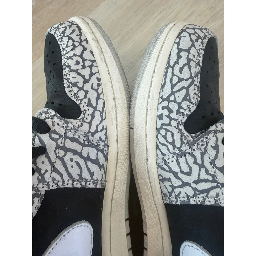Air Jordan 1 Retro Low OG Black Elephant Print CZ0790-001 Mens 8.5 Sneakers
